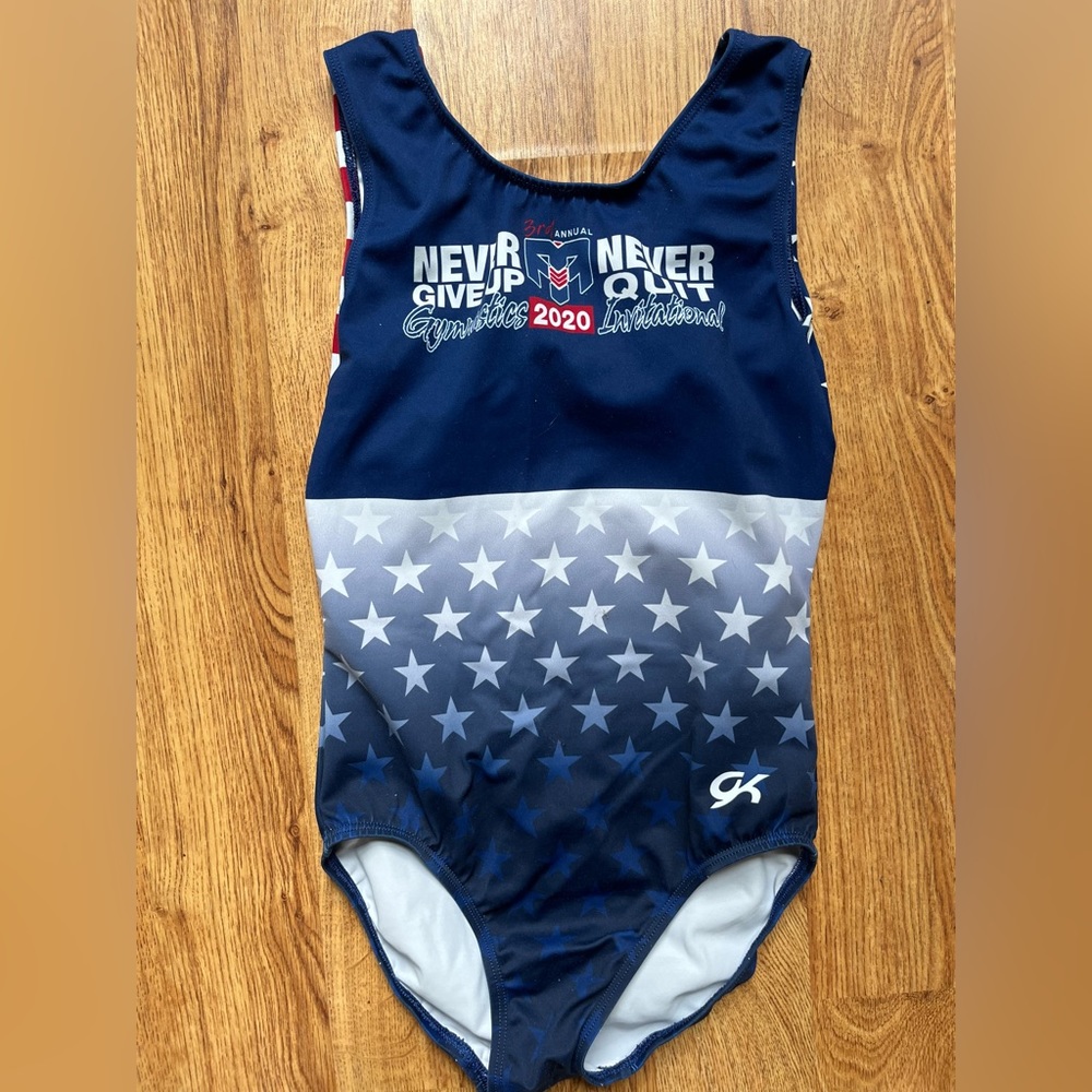 Gk Elite adult small gymnastics leotard. Never Give Up Never Quit, Travis Mills